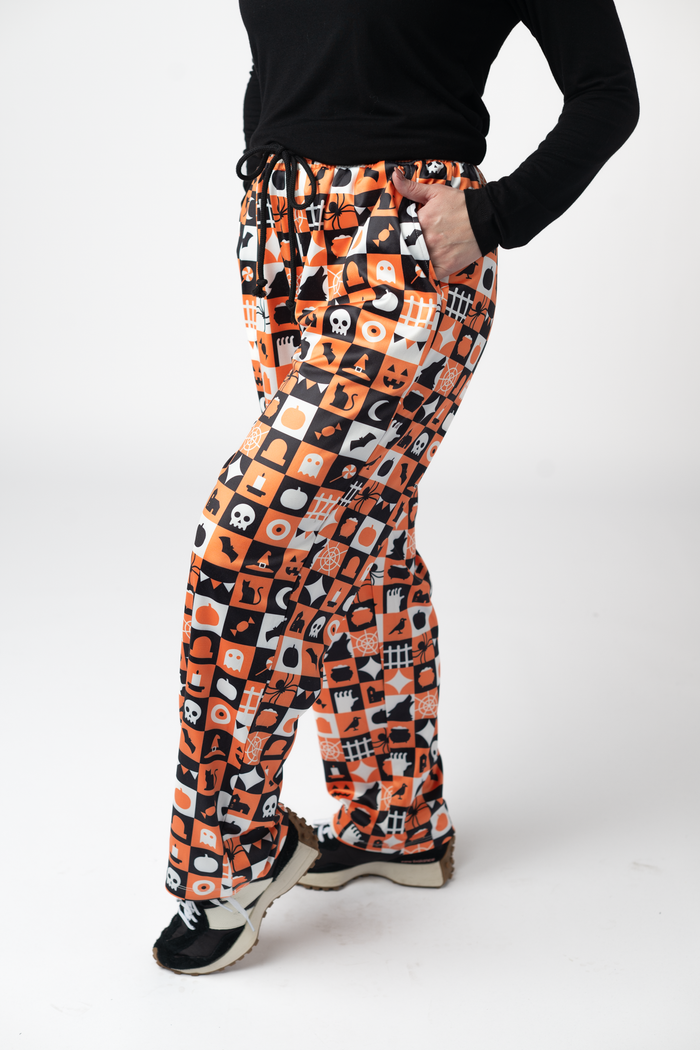 Lounge Pants - Trick-Or-Treat Checkered by Michelle Mae