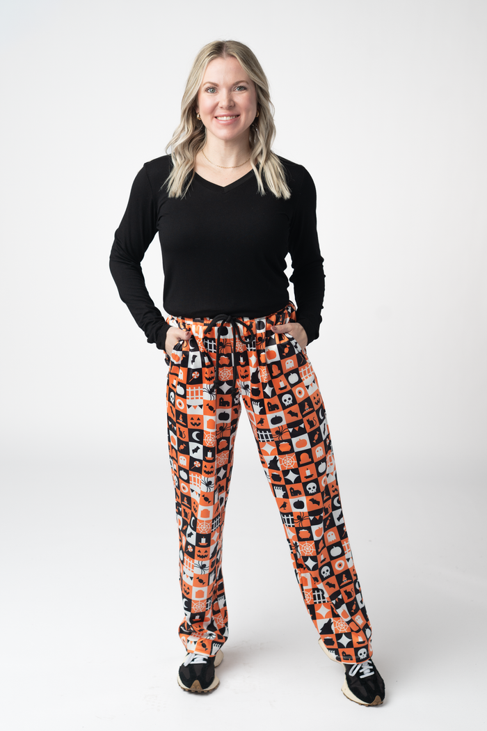 Lounge Pants - Trick-Or-Treat Checkered by Michelle Mae
