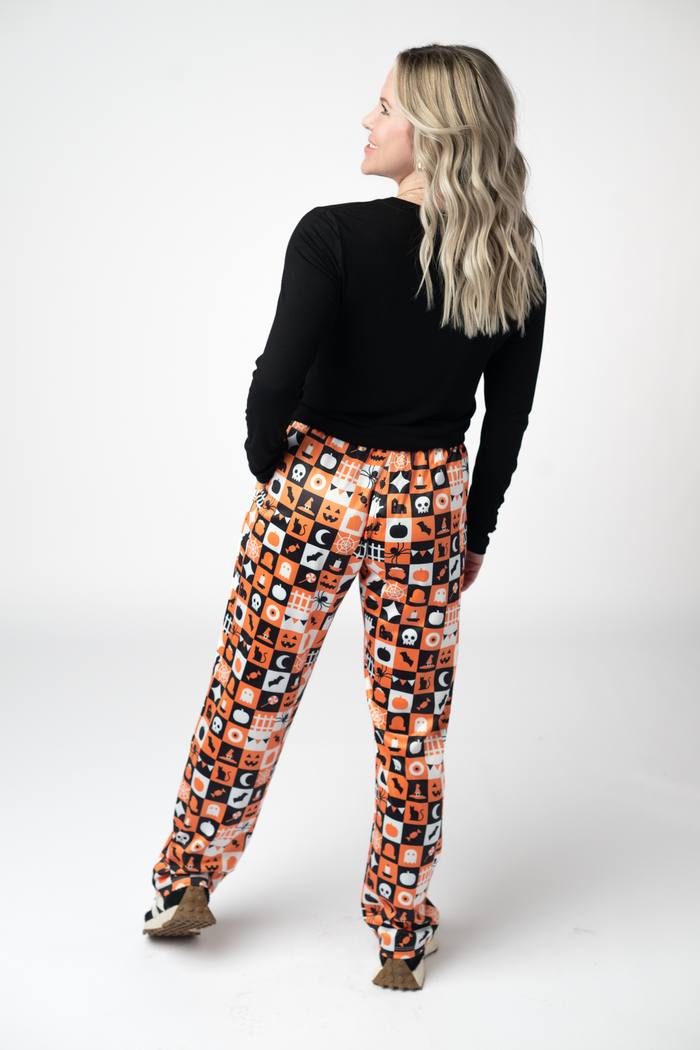 Lounge Pants - Trick-Or-Treat Checkered by Michelle Mae