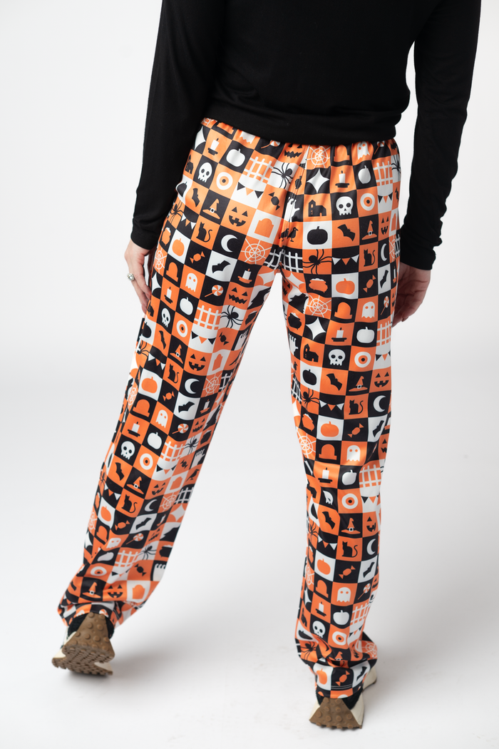 Lounge Pants - Trick-Or-Treat Checkered by Michelle Mae
