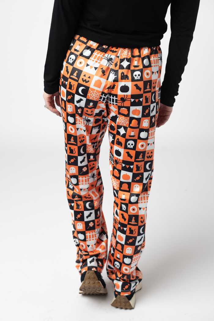 Lounge Pants - Trick-Or-Treat Checkered by Michelle Mae