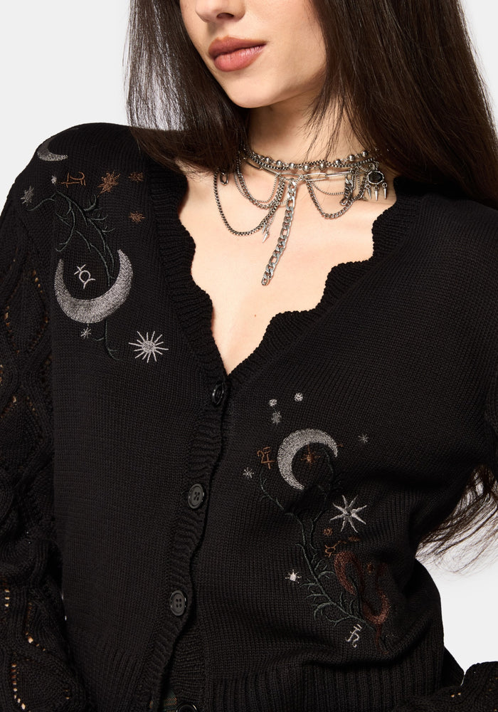 Lumi Celestial Embroidered Knit Cardigan