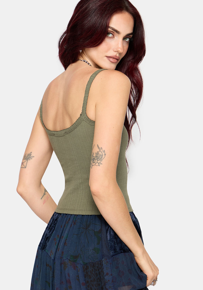 Lunar Sword Embroidered Pointelle Cami
