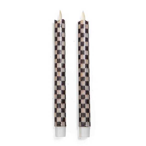 Courtley check dinner candles black and white check flameless dinner candles