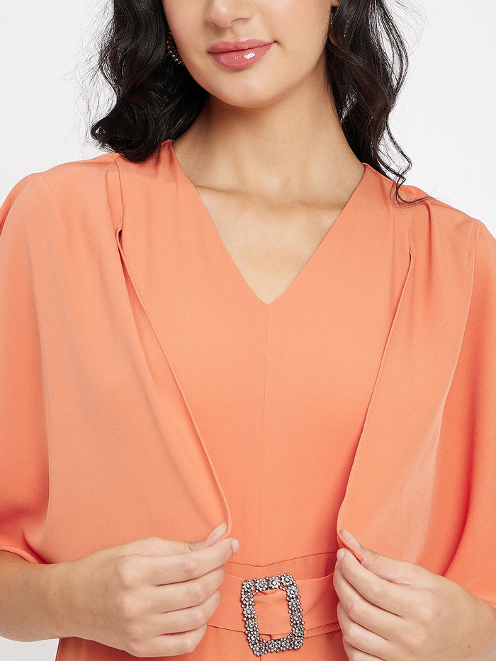 Madame Orange V Neck Jumpsuit