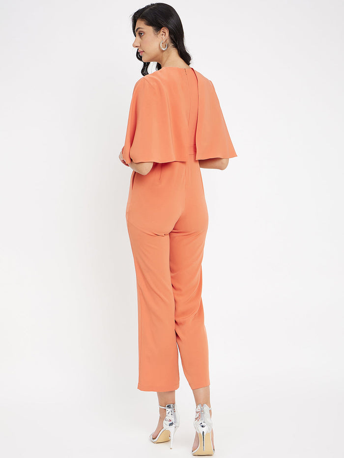 Madame Orange V Neck Jumpsuit