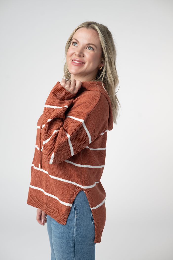 Maddie Striped Hoodie - Pumpkin Spice by Michelle Mae
