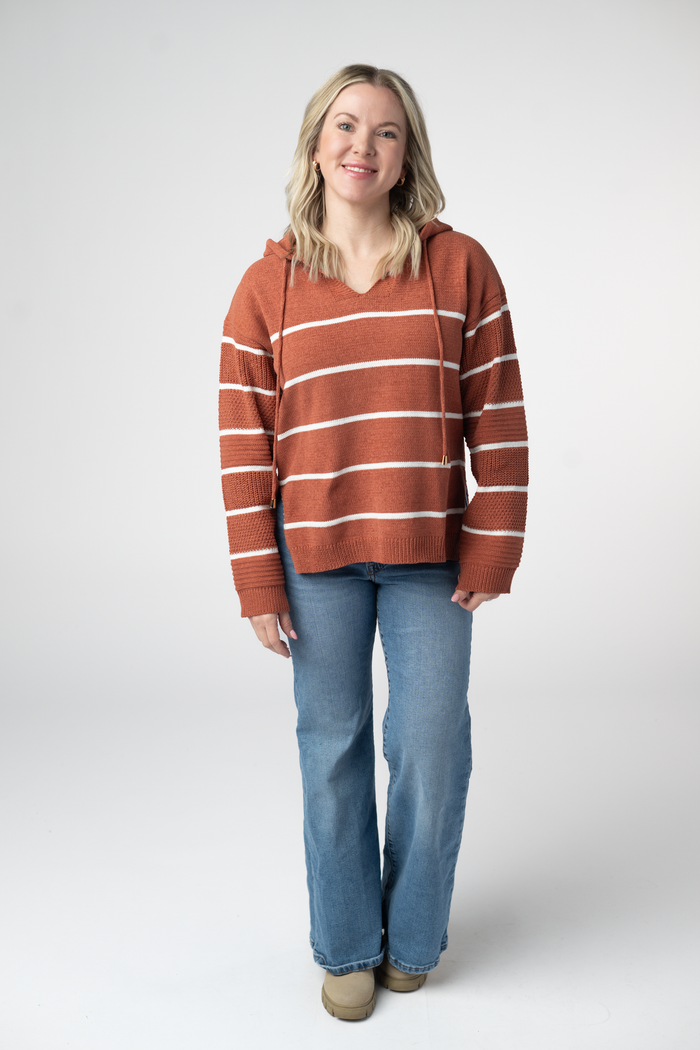 Maddie Striped Hoodie - Pumpkin Spice by Michelle Mae