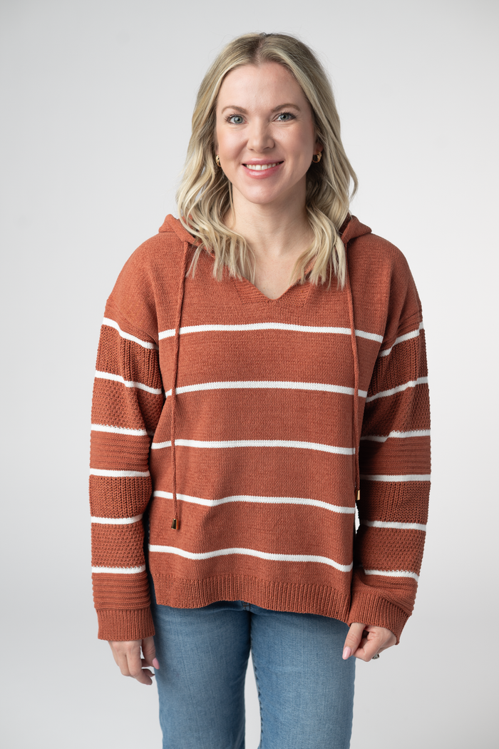 Maddie Striped Hoodie - Pumpkin Spice by Michelle Mae