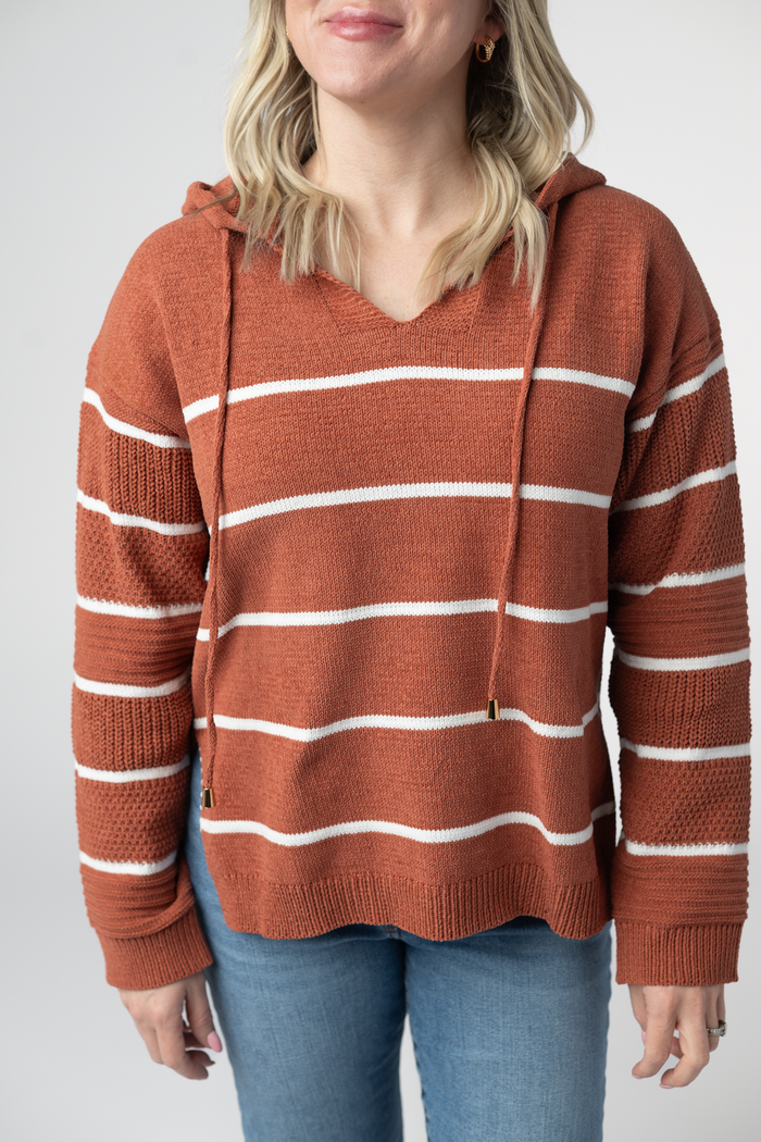 Maddie Striped Hoodie - Pumpkin Spice by Michelle Mae