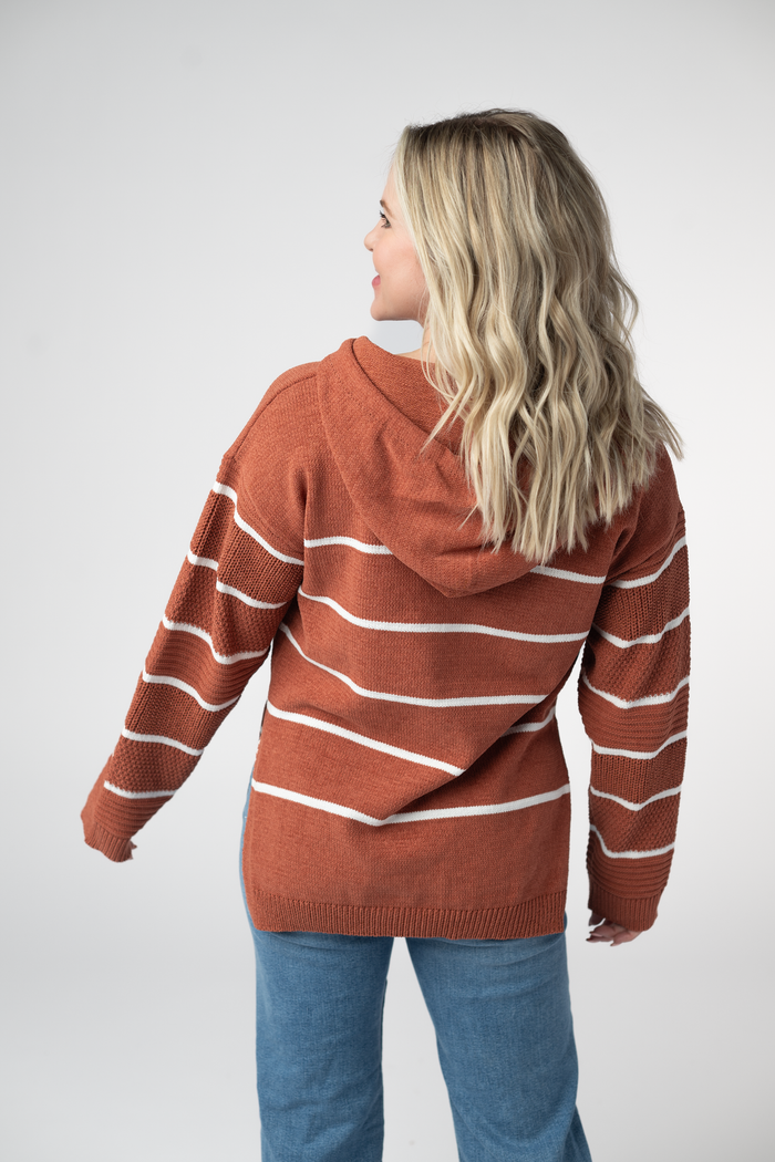 Maddie Striped Hoodie - Pumpkin Spice by Michelle Mae