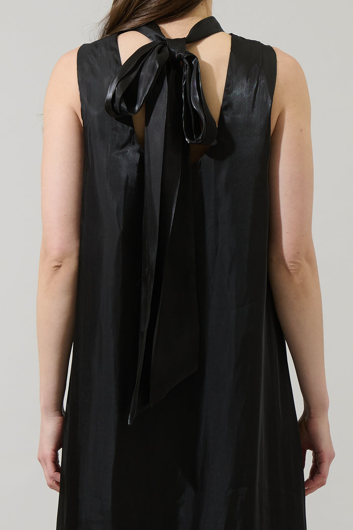 Maeva Organza Mockneck Maxi Dress