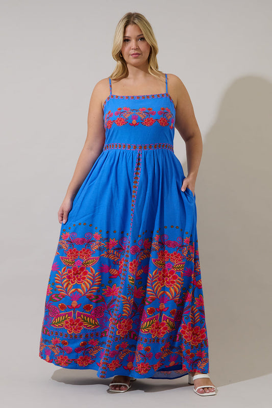 Maline Sleeveless Maxi Dress Keizer Floral Curve