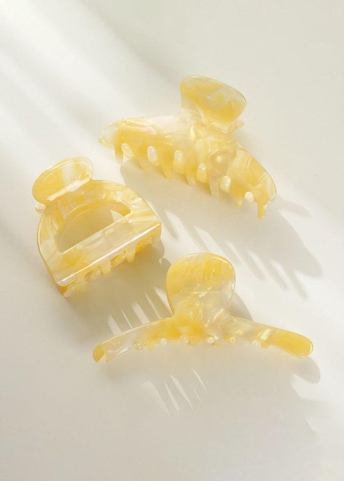 Marbled Yellow Large Claw Clip