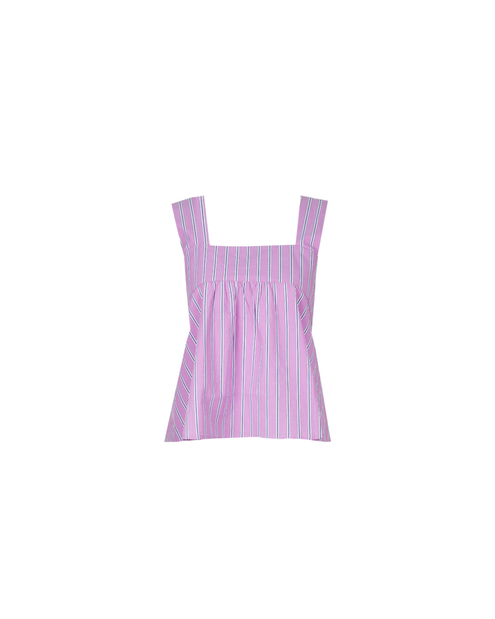 MARGIE TIE-BACK TOP PINK STRIPE