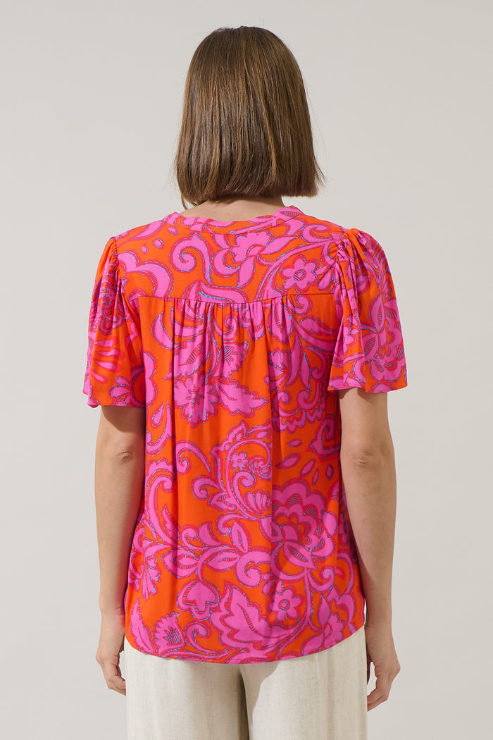 Marinda Floral Mivie Pleated Top