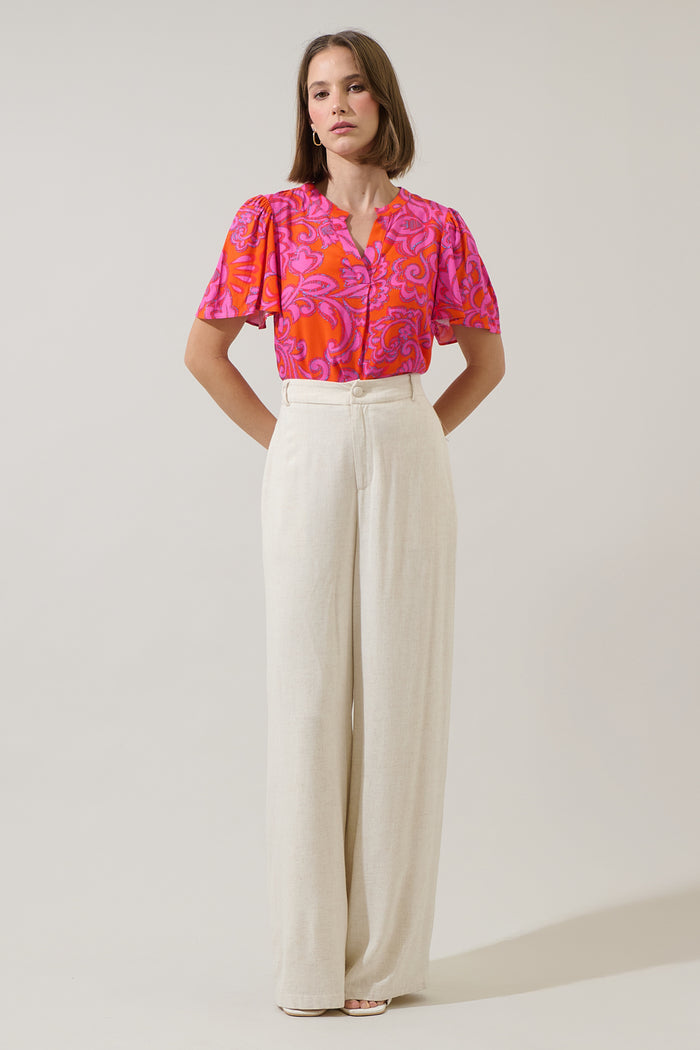 Marinda Floral Mivie Pleated Top