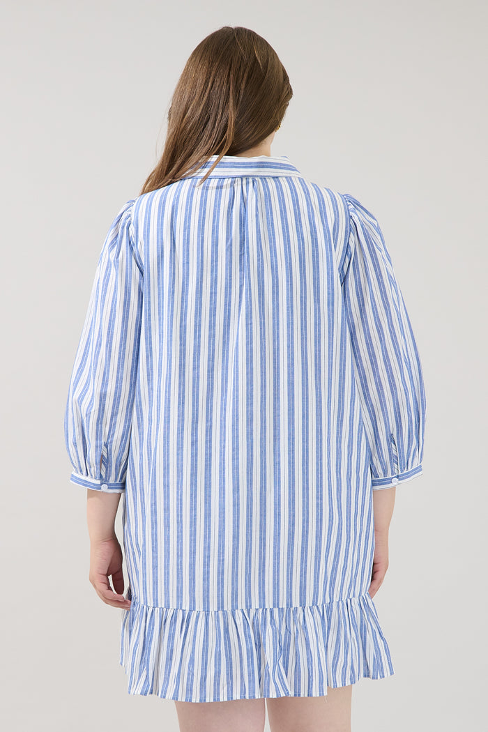 Maude Button Down Shift Dress Joncy Striped Curve