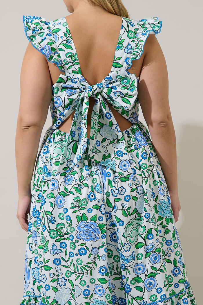 Mawar Ruffle Maxi Dress Gianne Floral Curve