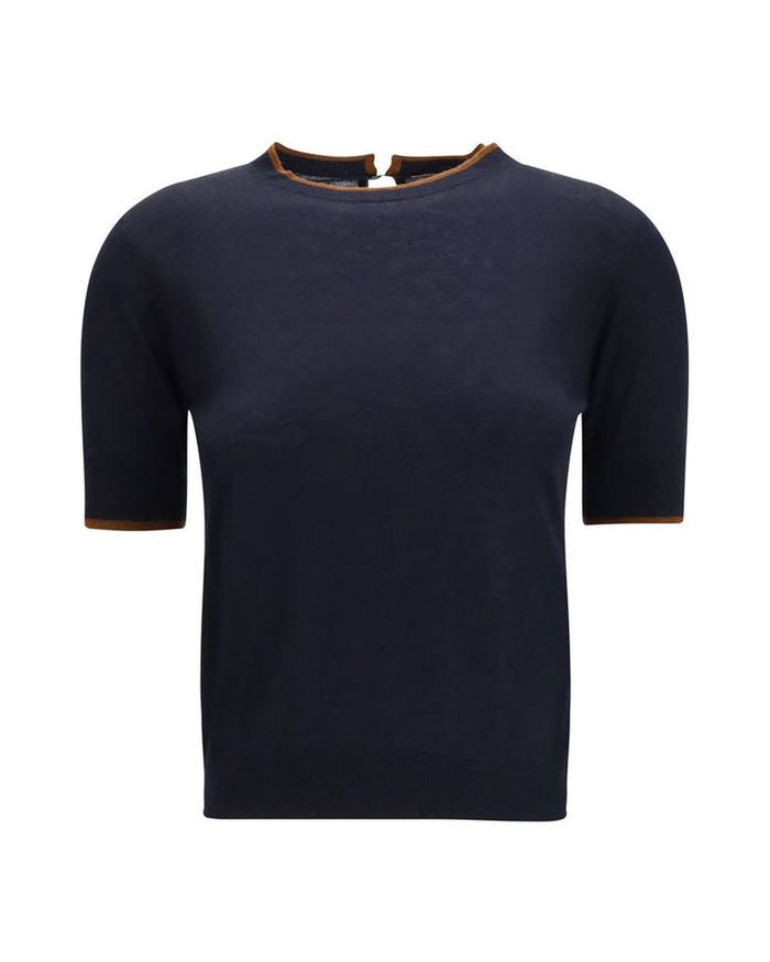 Max Mara Blue Silk T-Shirt