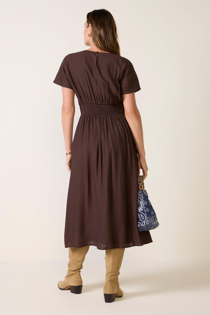 Maxine Dolman Pleated Waist Midi Dress