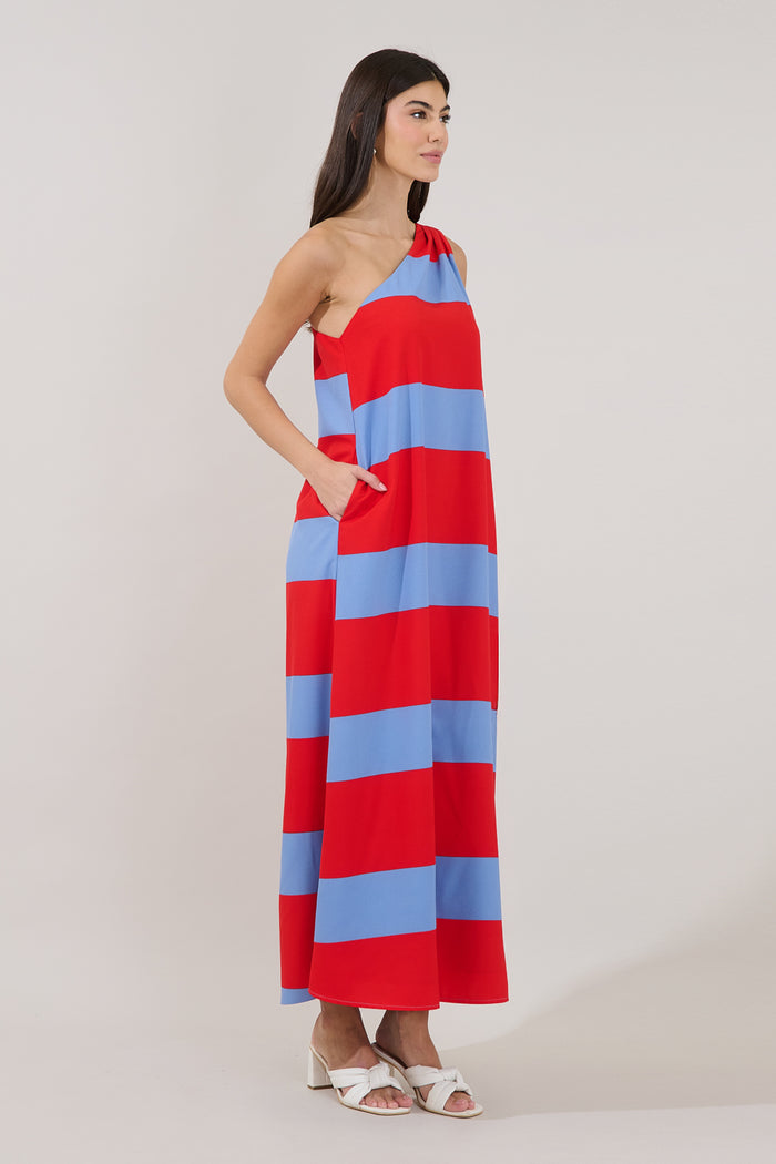 Melina One Shoulder Maxi Dress Stripe
