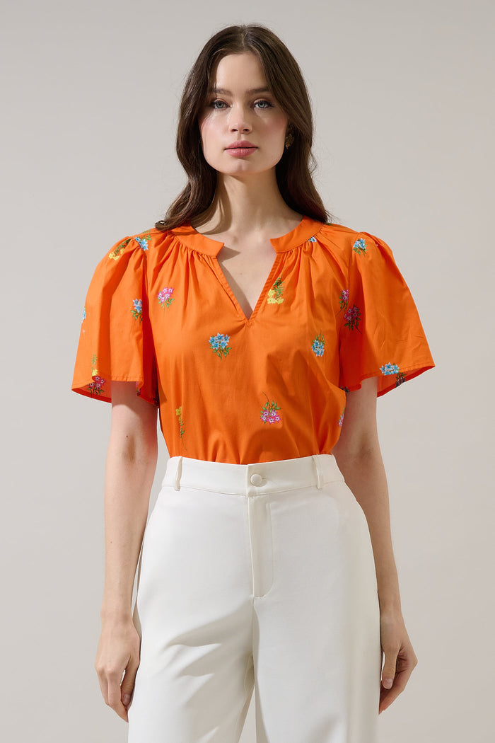 Mely Puff Sleeve Top Denvie Floral