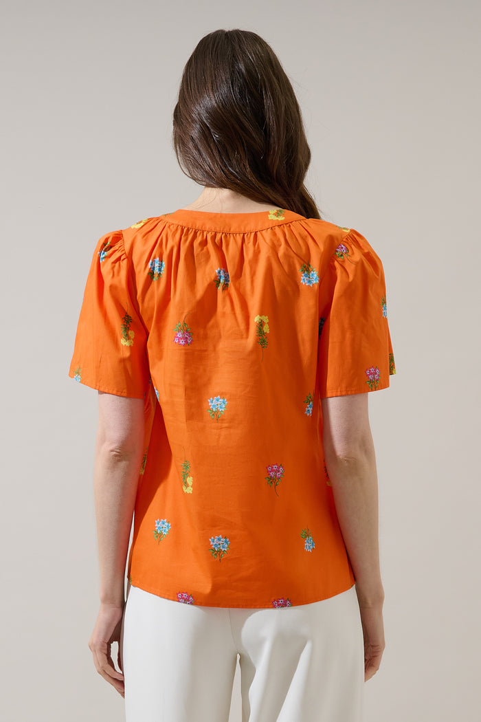 Mely Puff Sleeve Top Denvie Floral