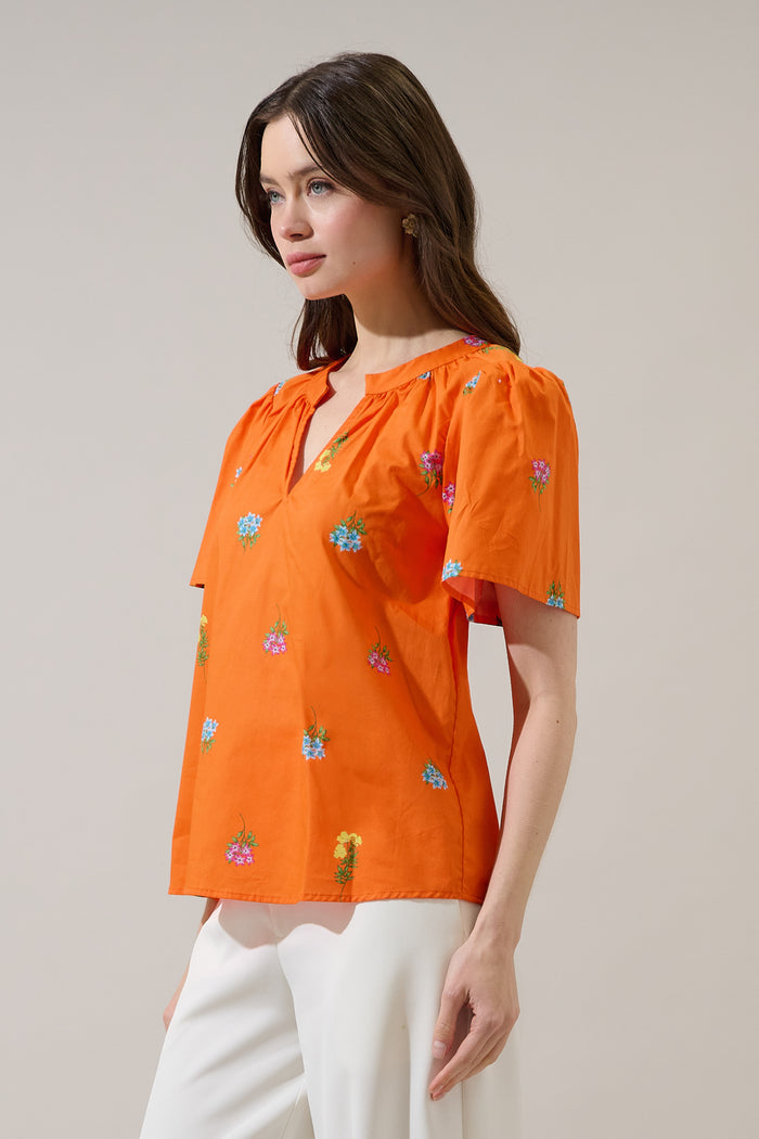 Mely Puff Sleeve Top Denvie Floral