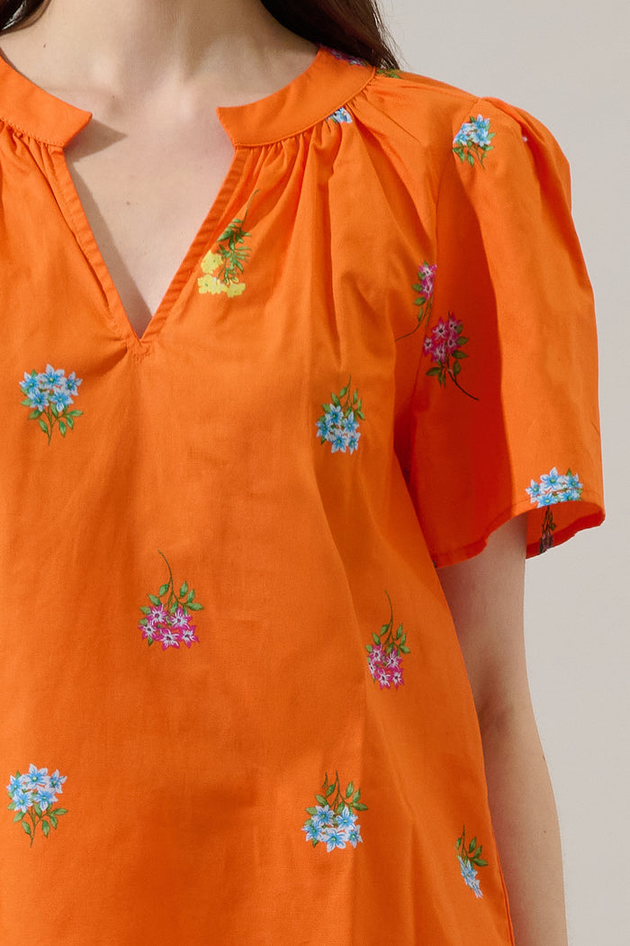Mely Puff Sleeve Top Denvie Floral