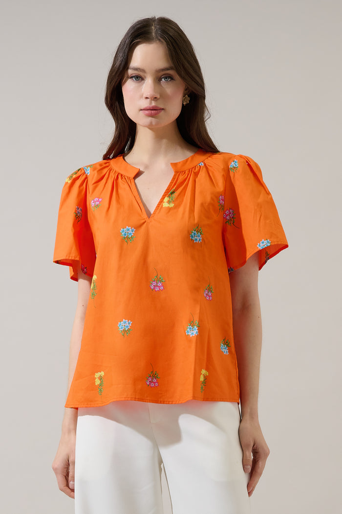Mely Puff Sleeve Top Denvie Floral