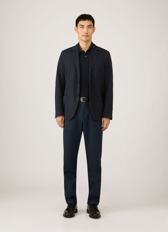 Men's Piqué Polo Shirt in Midnight Navy