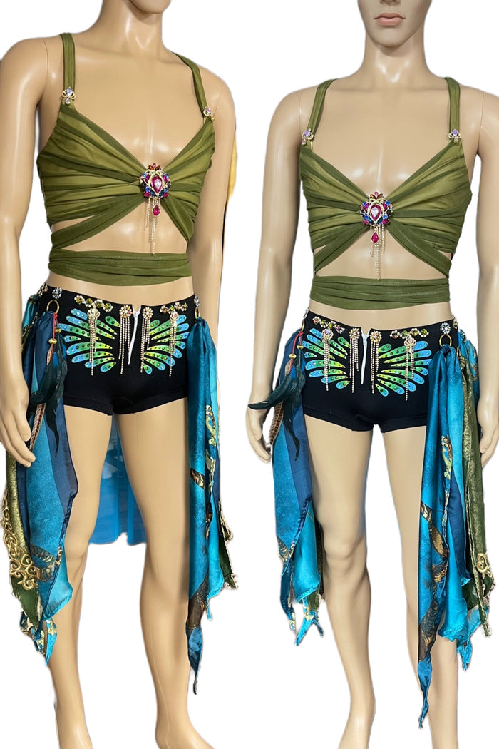 Mens Top Y2K Pop Star Snake Charmer Cosplay Costume