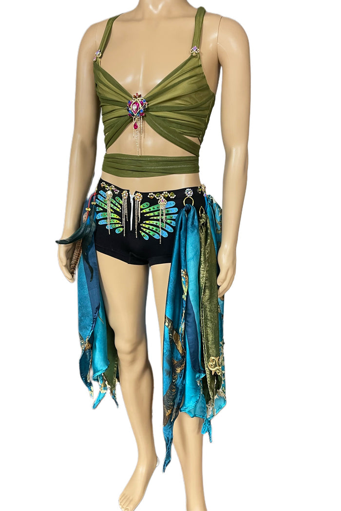 Mens Top Y2K Pop Star Snake Charmer Cosplay Costume