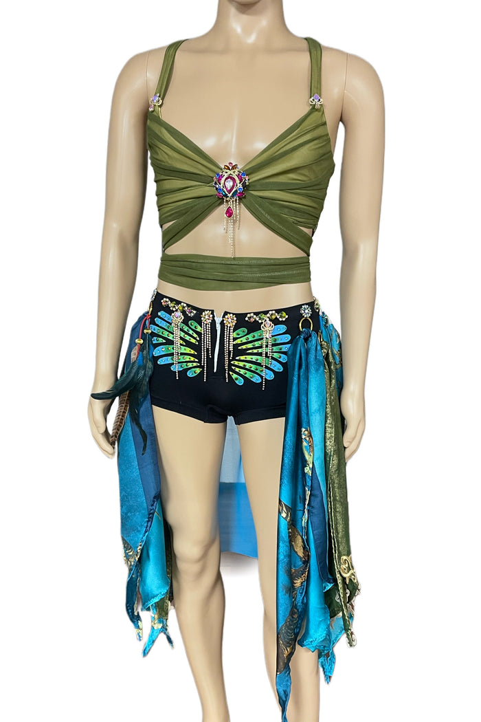 Mens Top Y2K Pop Star Snake Charmer Cosplay Costume