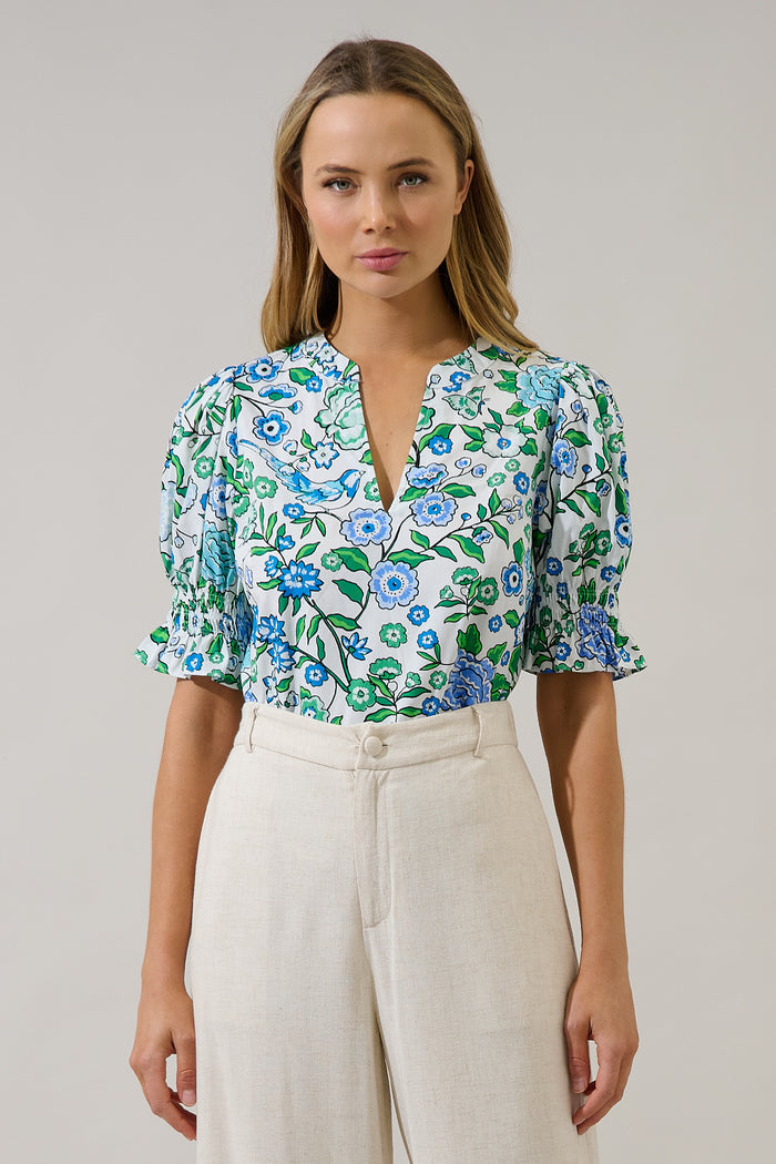 Merryn Split Neck Top Gianne Floral