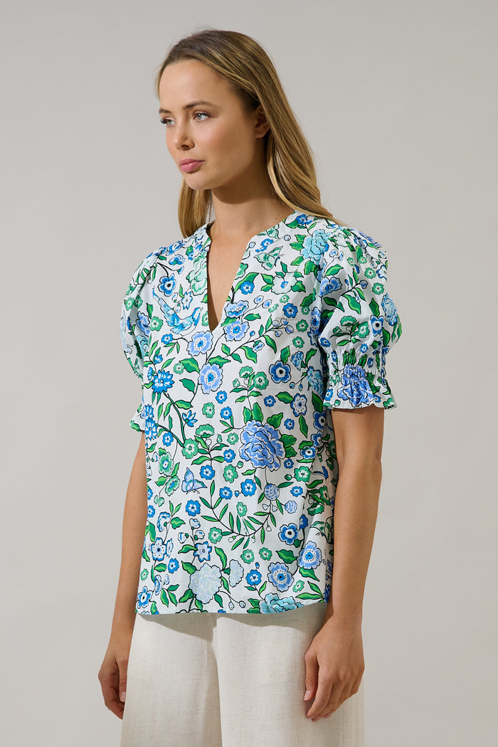 Merryn Split Neck Top Gianne Floral