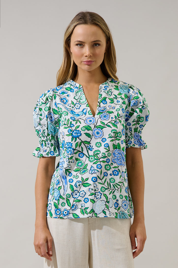 Merryn Split Neck Top Gianne Floral