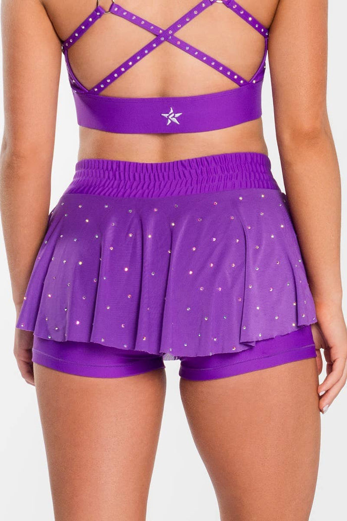 Mesh Overlay Skirt in Purple