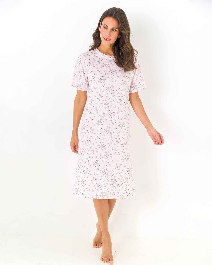Michalea Short Sleeve Cotton Nightdress - The Classic Boutique