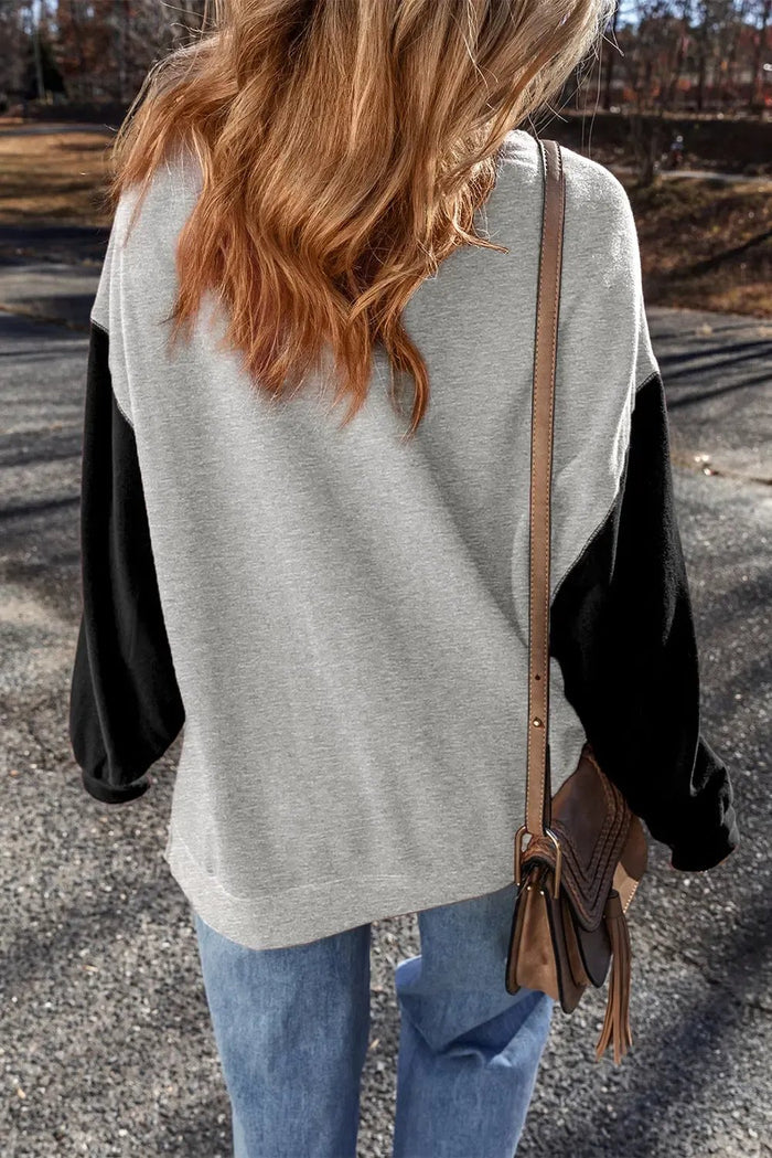 Shop Mineral Red Two Tone Patchwork Drop Shoulder Pullover Sweatshirt at eAura