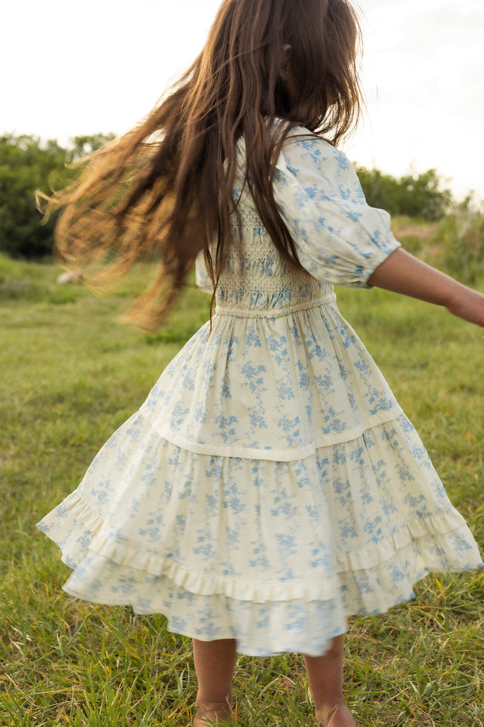 Mini Roselyn Dress in Ivory Porcelain Fleur-2