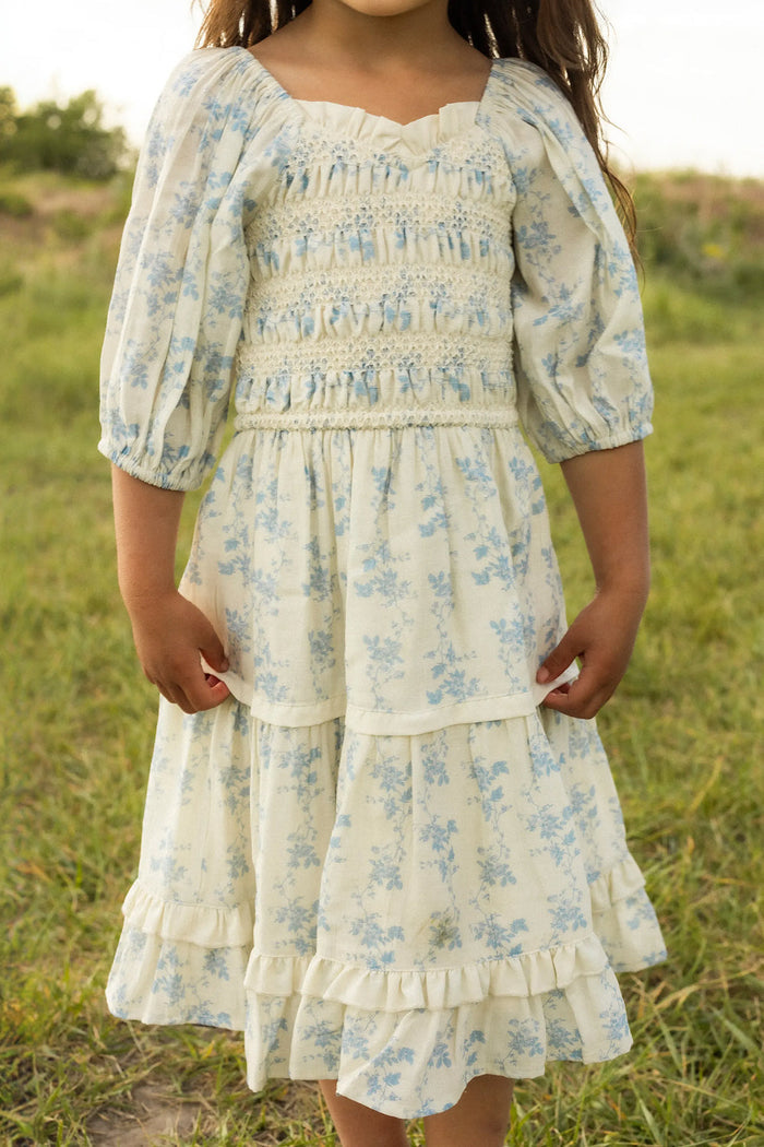 Mini Roselyn Dress in Ivory Porcelain Fleur-3