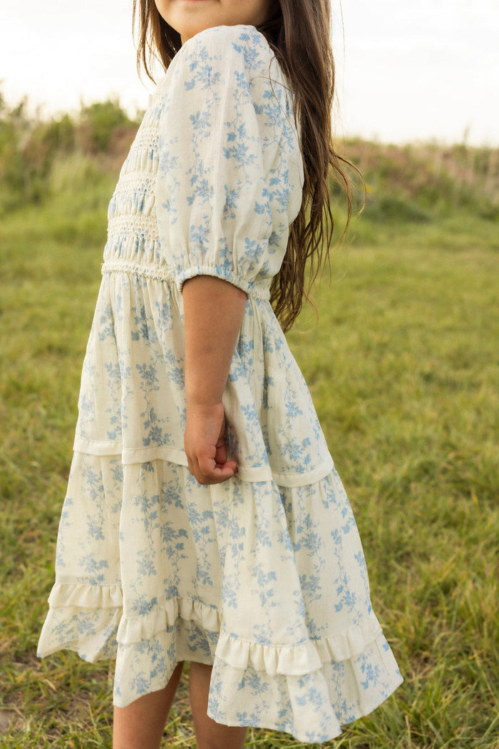 Mini Roselyn Dress in Ivory Porcelain Fleur-4
