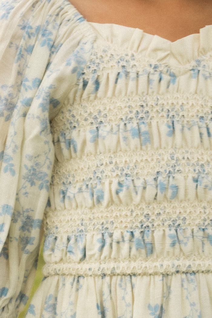 Mini Roselyn Dress in Ivory Porcelain Fleur-5