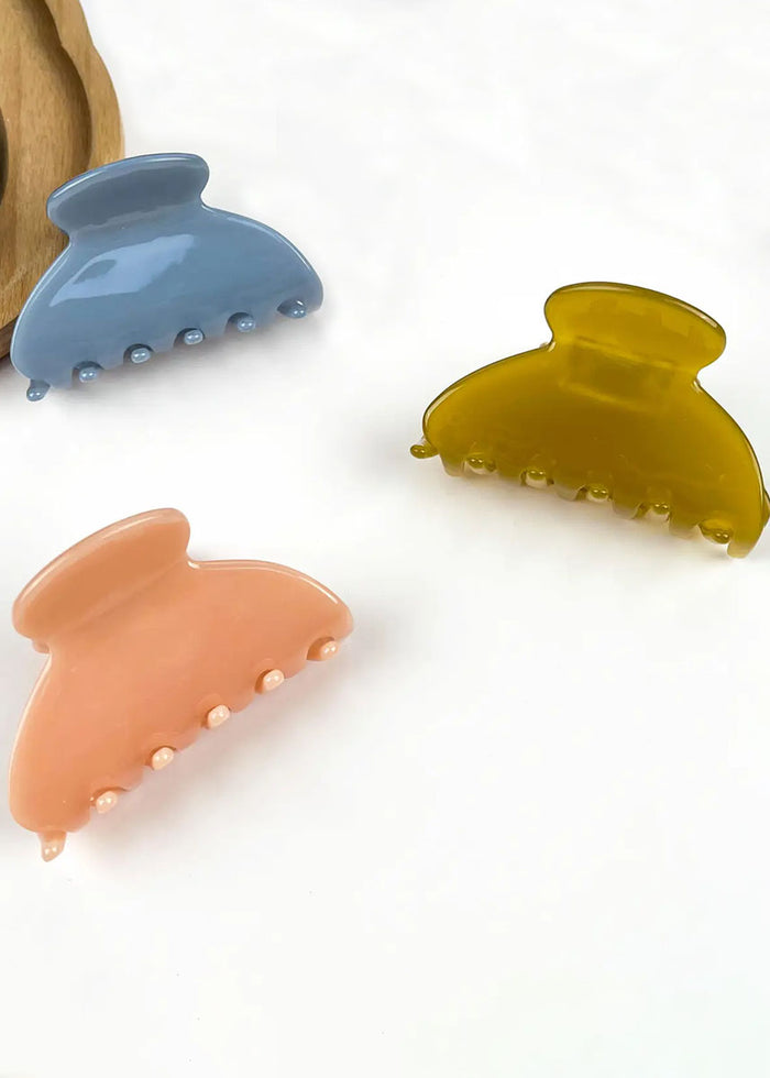Mini Semi-Circle Claw Clip - Blue