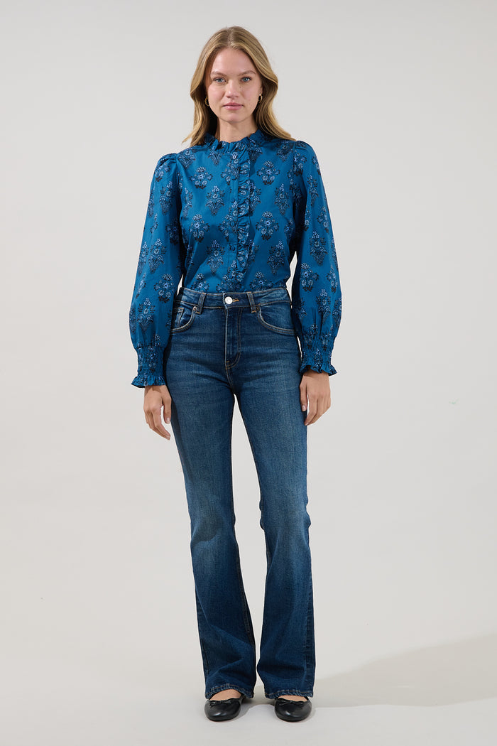 Minny Long Sleeve Top Gardena Floral
