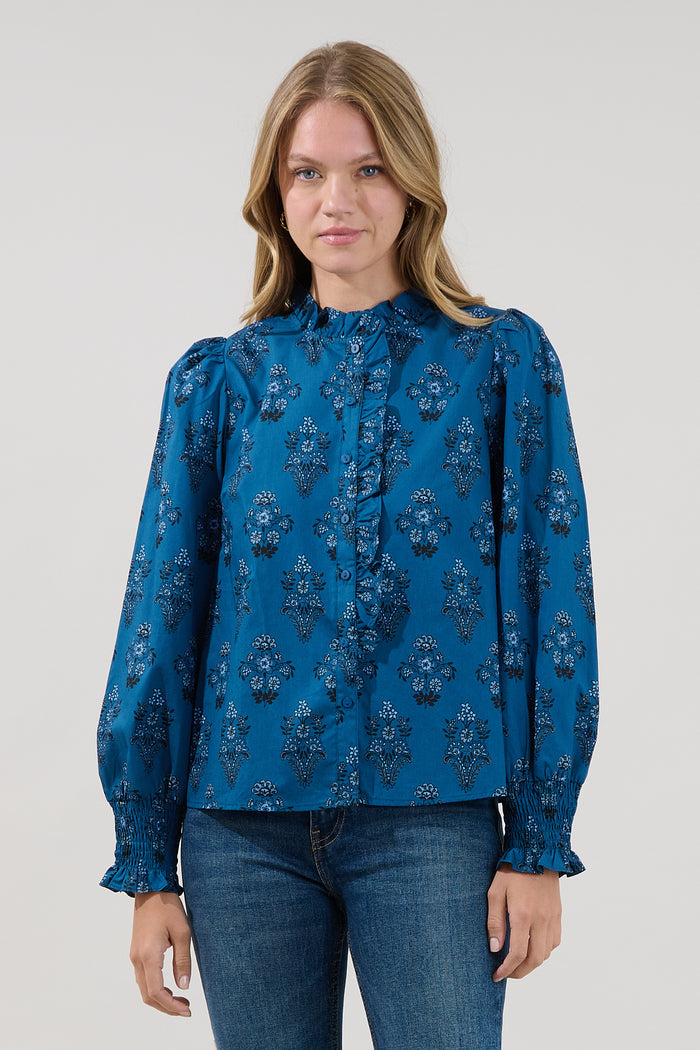 Minny Long Sleeve Top Gardena Floral