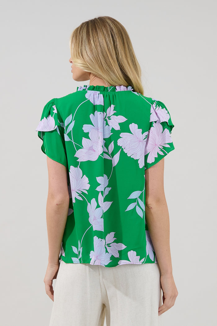 Montie Ruffle Blouse Merla Floral