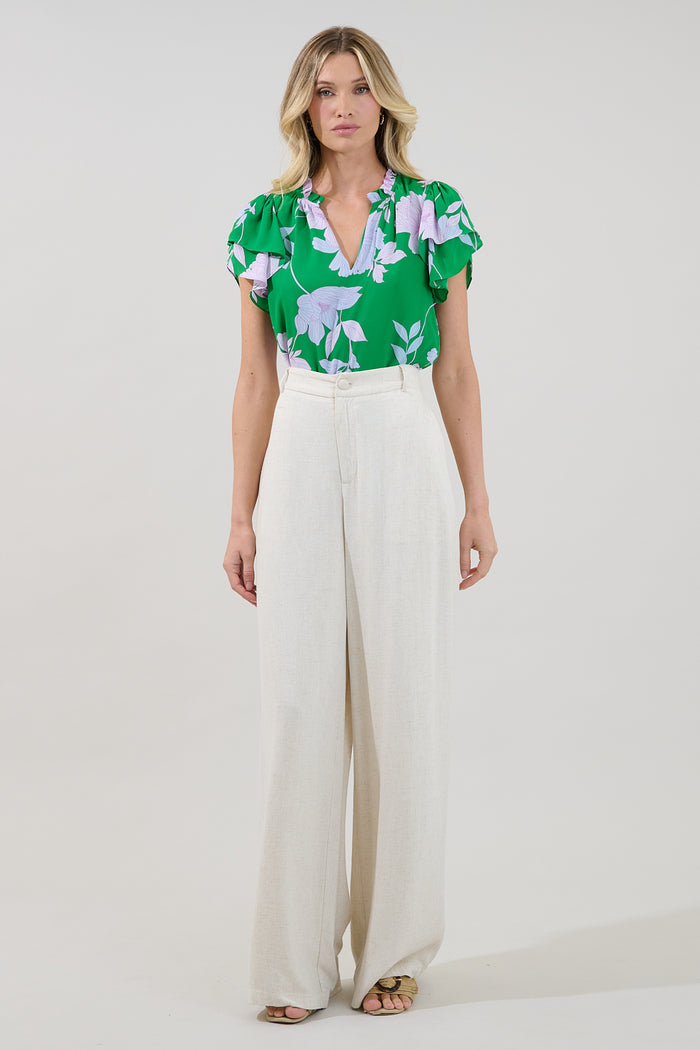 Montie Ruffle Blouse Merla Floral